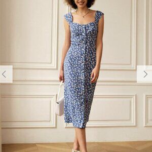 RIHOAS The Single-breasted Floral Midi Dress 3